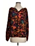 Emily Wonder 100% Polyester Floral Orange Long Sleeve Blouse Size S - photo 1