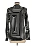 Unbranded 100% Rayon Stripes Black Long Sleeve Blouse Size M (estimated) - photo 2