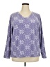Basic Editions 100% Polyester Floral Purple Pullover Sweater Size 2X - photo 1
