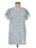 Ann Taylor Blue Short Sleeve Blouse Size M - photo 1