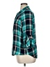C established 1946 100% Rayon Plaid Teal 3/4 Sleeve Button-Down Shirt Size XL - photo 5