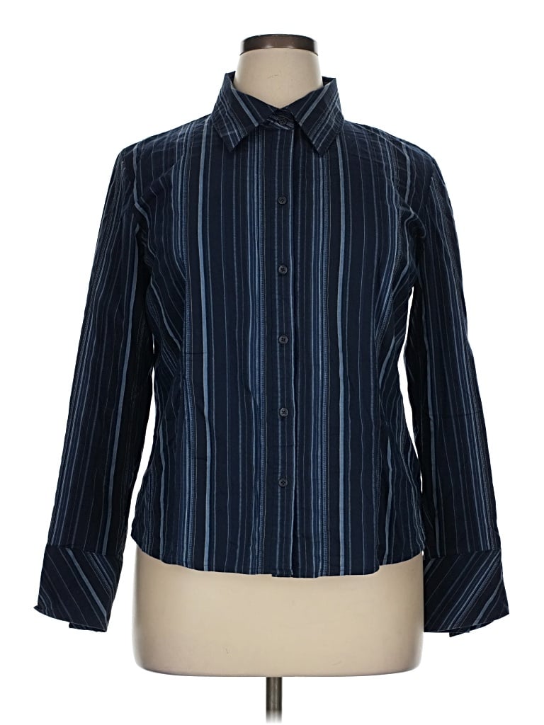 Pre-owned Apt. 9 Long Sleeve Blouse In Blue