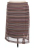 Roz & Ali 100% Polyester Stripes Multi Color Brown Casual Skirt Size L - photo 2