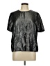 Express Metallic Silver Short Sleeve Blouse Size L - photo 1