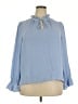 J.Crew 100% Polyester Blue 3/4 Sleeve Blouse Size XXL - photo 1