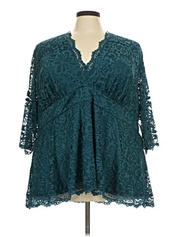 Kiyonna 3/4 Sleeve Blouse (view 1)