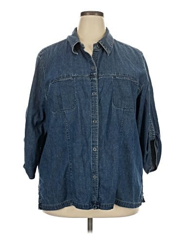 Liz Claiborne 3/4 Sleeve Button-Down Shirt (view 1)