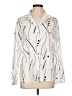 Unbranded 100% Polyester Print Ivory Long Sleeve Blouse Size L - photo 1