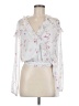 Aqua 100% Polyester White Long Sleeve Blouse Size M - photo 1