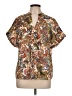 Shein 100% Polyester Paisley Brown Short Sleeve Blouse Size L - photo 1