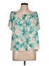 Buddy Love 100% Polyester Green Short Sleeve Blouse Size L - photo 1