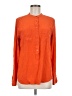 Equipment 100% Silk Orange Long Sleeve Silk Top Size M - photo 1