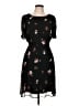 DKNY 100% Polyester Floral Black Casual Dress Size 10 - photo 1