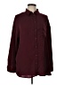 Express 100% Polyester Solid Burgundy Long Sleeve Blouse Size L - photo 1