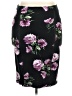 Torrid Floral Black Casual Skirt Size 2X Plus (2) - photo 1