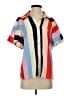 Unbranded 100% Polyester Color Block Orange Short Sleeve Blouse Size S - photo 1