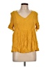 Shein Yellow Short Sleeve Blouse Size 12 - photo 1