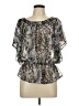 Dolled Up Silver Short Sleeve Blouse Size L - photo 1