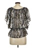 Dolled Up Silver Short Sleeve Blouse Size L - photo 2