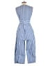 Boohoo 100% Cotton Stripes Blue Jumpsuit Size 10 - photo 2