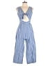 Boohoo 100% Cotton Stripes Blue Jumpsuit Size 10 - photo 1
