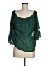 Unbranded 100% Polyester Green 3/4 Sleeve Blouse Size M - photo 1