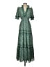 Max Studio Paisley Green Casual Dress Size XS - photo 1