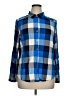 C established 1946 100% Rayon Checkered-gingham Blue Long Sleeve Button-Down Shirt Size XL - photo 1