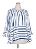 Catherines 100% Polyester Stripes Blue 3/4 Sleeve Blouse Size 2X - photo 1