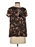 DR2 100% Polyester Floral Black Short Sleeve Blouse Size S - photo 1