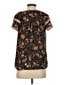 DR2 100% Polyester Floral Black Short Sleeve Blouse Size S - photo 2