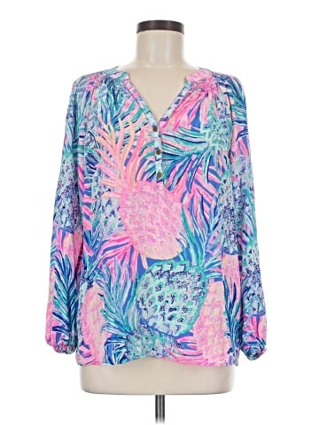 Lilly Pulitzer Long Sleeve Silk Top (view 1)