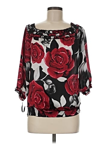 White House Black Market 3/4 Sleeve Blouse (view 1)