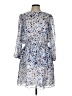 Unbranded 100% Polyester Print Blue Cocktail Dress Size 12 - photo 1