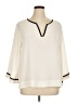Gap 100% Polyester Ivory 3/4 Sleeve Blouse Size XL - photo 1