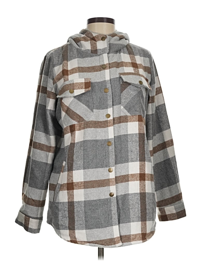 Pre-owned Zeagoo Poncho In Gray