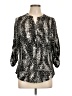 Emily Daniels Animal Print Silver 3/4 Sleeve Blouse Size L - photo 1