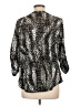 Emily Daniels Animal Print Silver 3/4 Sleeve Blouse Size L - photo 2