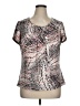 NY Collection Silver Short Sleeve Blouse Size XL - photo 1