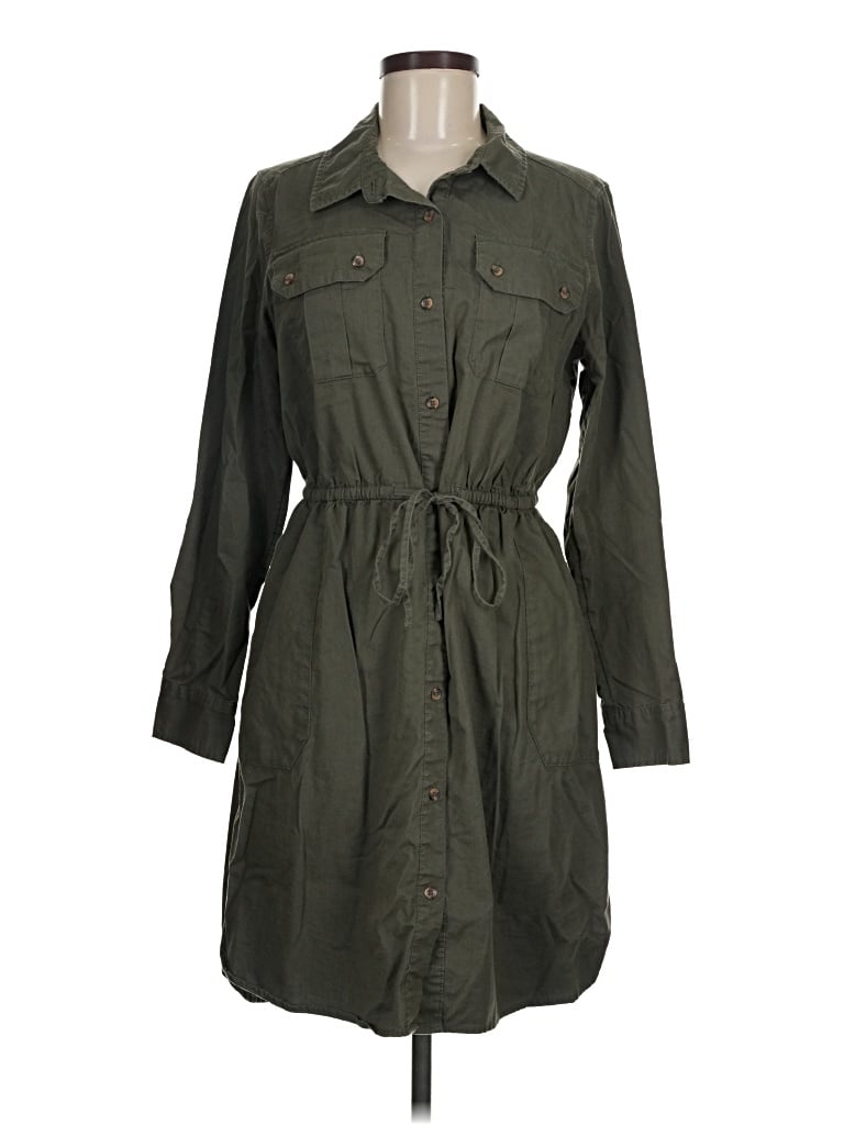 Pre-owned Time And Tru Casual Dress In Green