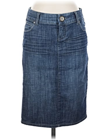 Hydraulic Denim Skirt (view 1)