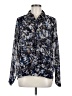 CAbi 100% Polyester Print Blue Long Sleeve Blouse Size M - photo 1