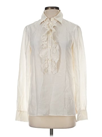 Armani Collezioni Long Sleeve Silk Top (view 1)