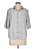 Chico's Stripes Gray 3/4 Sleeve Button-Down Shirt Size L - photo 1
