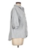 Chico's Stripes Gray 3/4 Sleeve Button-Down Shirt Size L - photo 4