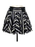 Bebe 100% Silk Chevron-herringbone Black Gray Silk Skirt Size 6 - photo 1