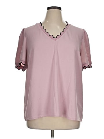 Shein Curve Short Sleeve Blouse (view 1)