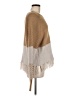 John & Jenn 100% Acrylic Chevron-herringbone Tan Poncho Size M - photo 4
