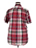 Old Navy 100% Cotton Plaid Red Short Sleeve Button-Down Shirt Size XXL - photo 2