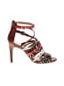 Antonio Melani 100% Leather Animal Print Brown Orange Sandals Size 8 - photo 1